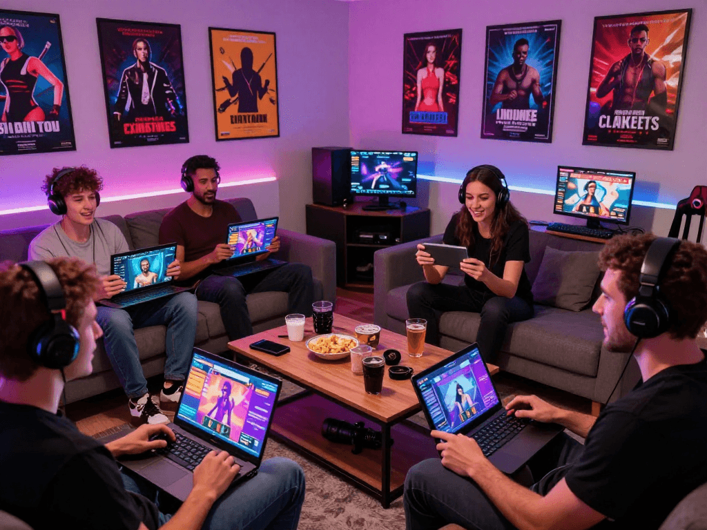 Enjoying engaging sex simulator games in a vibrant gaming environment.