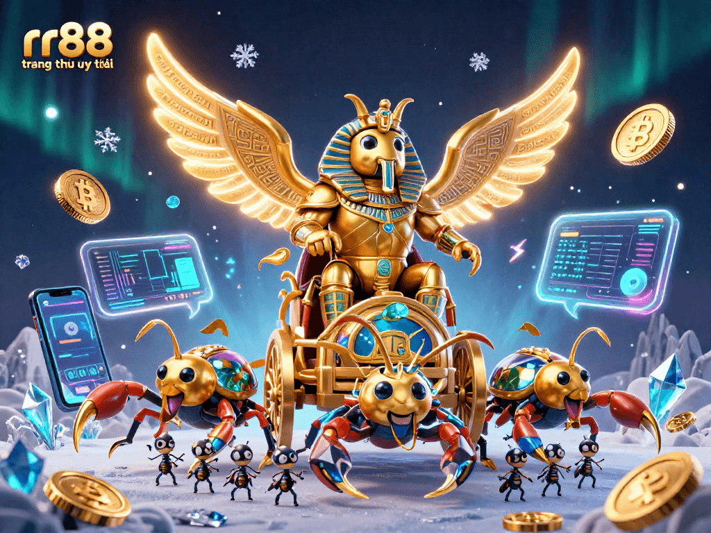 Join the excitement at rr88 trang chủ uy tín with a stunning casino adventure featuring unique characters and cryptocurrency action.