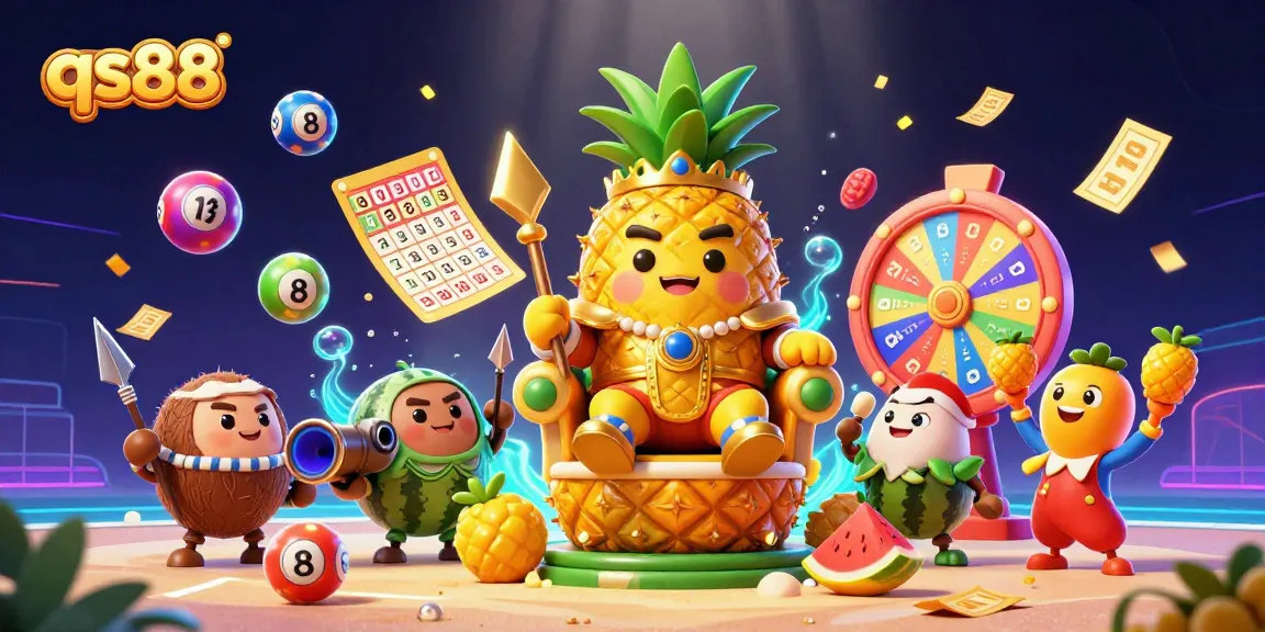 Experience thrilling gameplay at qs88 with a vivid casino scene featuring dynamic lottery elements and characters celebrating wins.