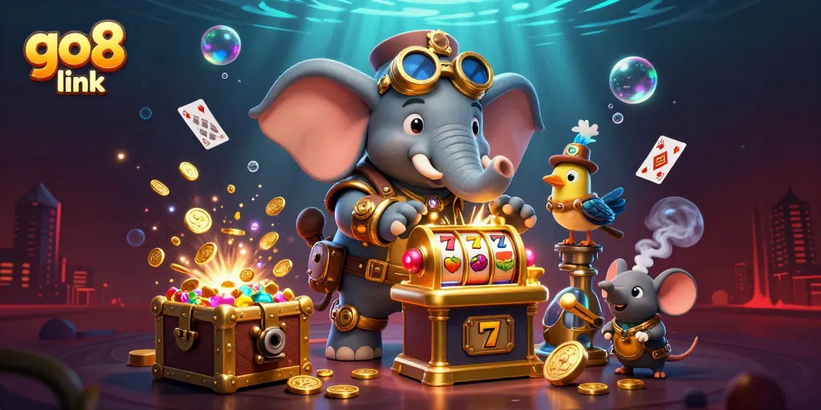 Spin the go8 link slot reels with vibrant characters adventure and treasure.