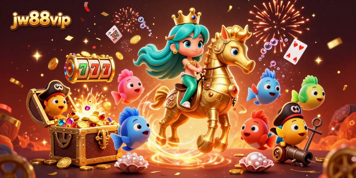 Experience the thrill of jw88vip with vibrant 3D casino elements, mermaids, and treasures!