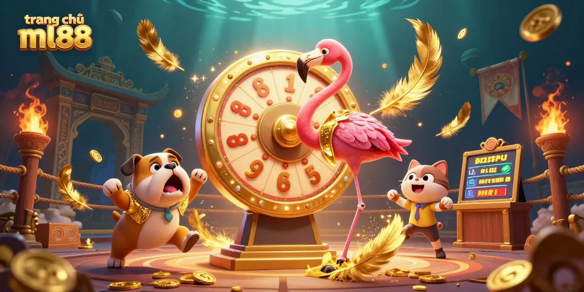 Engage with exciting games at trang chủ ml88 as the flamingo host spins the prize wheel with thrilling casino elements.