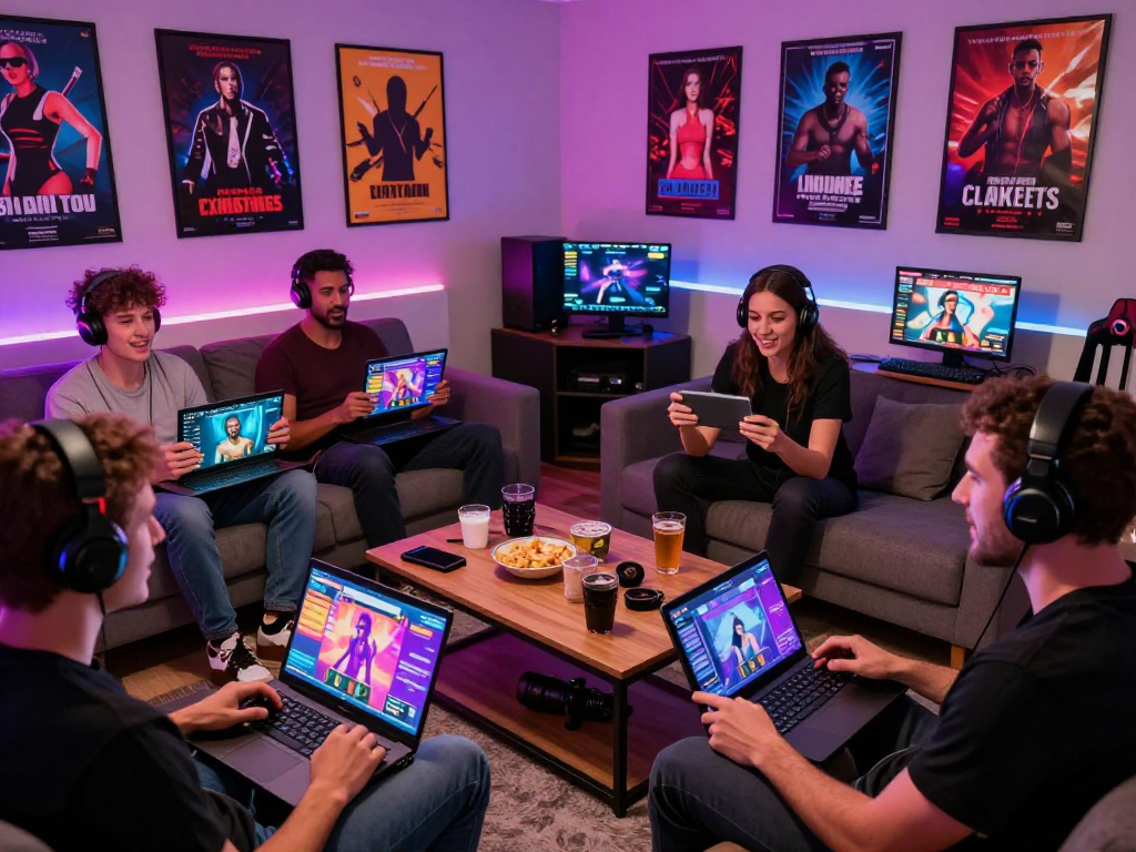 Enjoying engaging sex simulator games in a vibrant gaming environment.