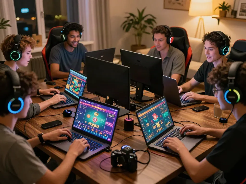 Exciting online gaming experience at https://tx88bet.vip/ with players enjoying casino games on modern devices.