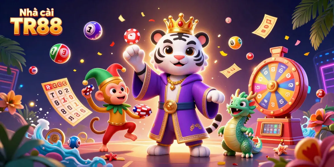 Experience excitement at Nhà cái TR88 with lively characters, dynamic game elements, and vibrant casino atmosphere.
