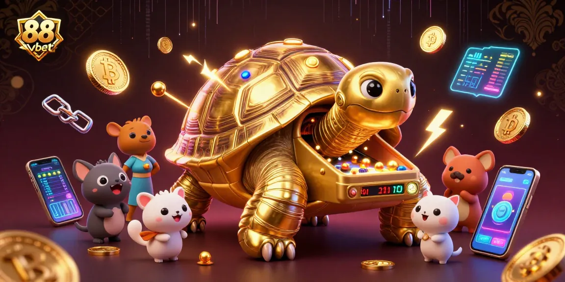Experience high-stakes gaming excitement at 88 vbet with elaborate 3D casino graphics and crypto elements.